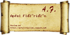 Apfel Flórián névjegykártya